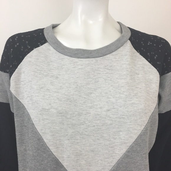 J. Crew Style B7121 Paneled Lace Sweatshirt Small - Picture 2 of 5